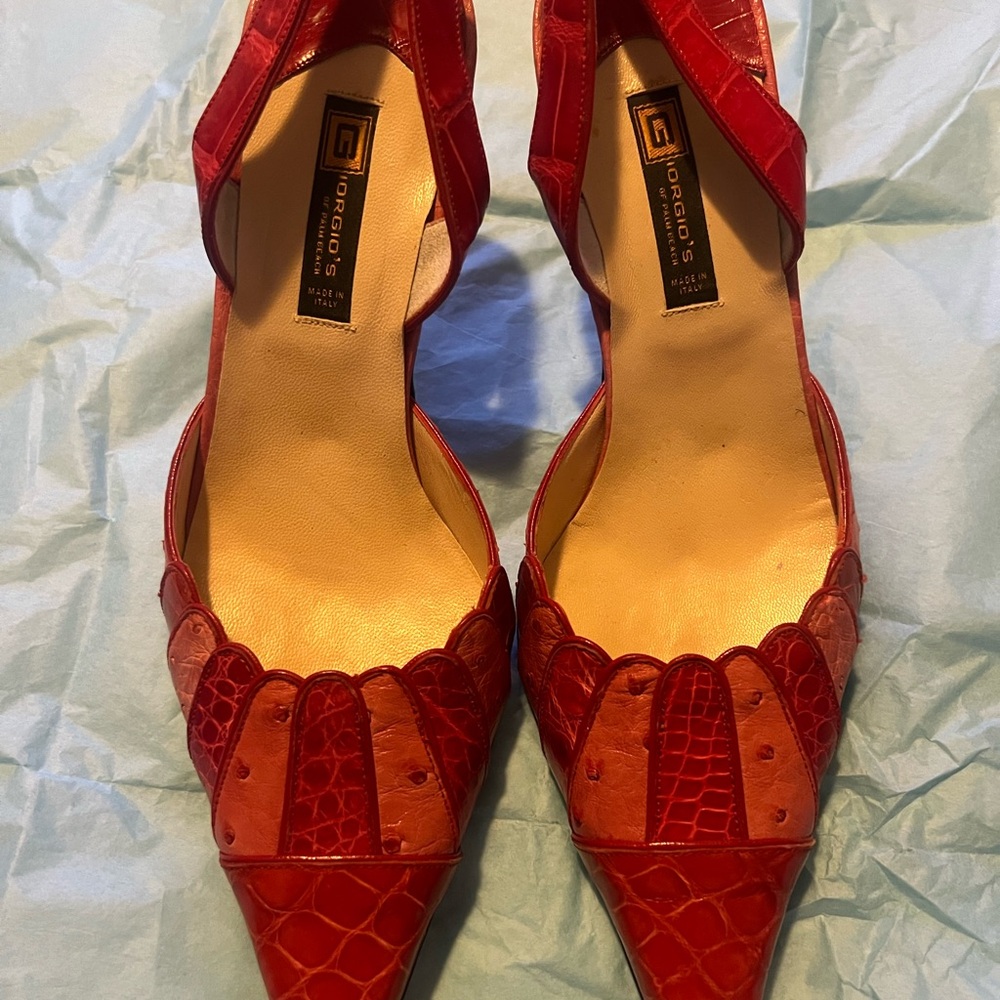 Giorgio of palm beach animal skin heels